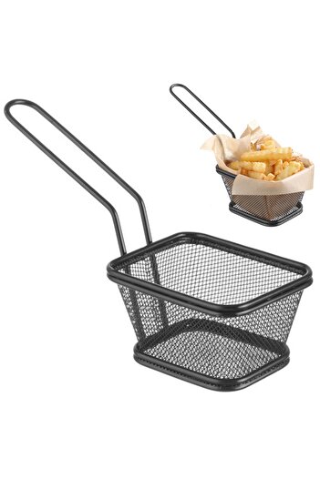 Other Basket for serving fried snacks, fries, with handle, black, 105x90x60 mm - Hendi 425671