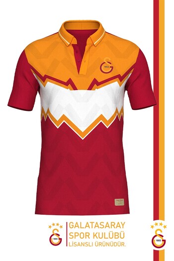 Galatasaray Γνήσιο μπλουζάκι με λαιμόκοψη πόλο με άδεια χρήσης Okan Buruk Desing