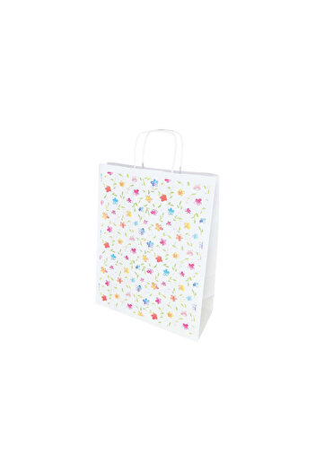 Papette Set of 100 Kraft Paper Bags with Pattern 13 Floral 24 x 31(H) x 10cm