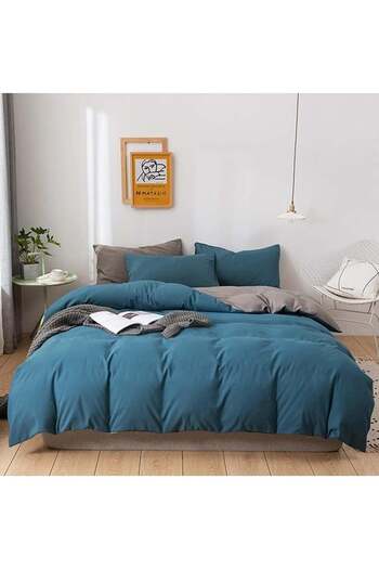 Bukela Cotton Duvet Cover, Soft Prewashed Duvet Cover Set 4 Pieces, Queen Size Duvet Cover