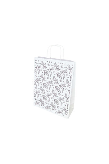 Papette Set of 100 Kraft Paper Bags with Pattern 16 Floral 24 x 31(H) x 10cm