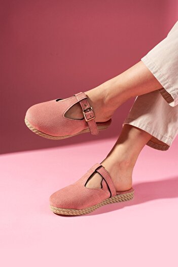 FUGA MODA Γυναικείες παντόφλες εσωτερικού χώρου Sabrosa Powder Suede με κλειστό μπροστινό μέρος