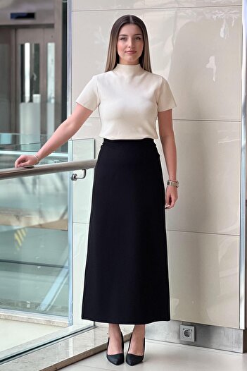 Ceremony Steel Knitted Pencil Skirt