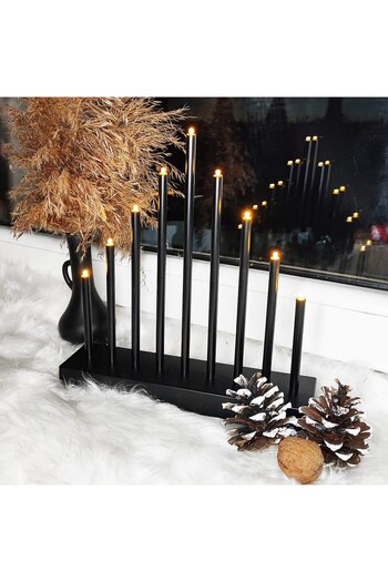 SERSIMO Decorative Christmas candles, 9 LED bulbs, black color