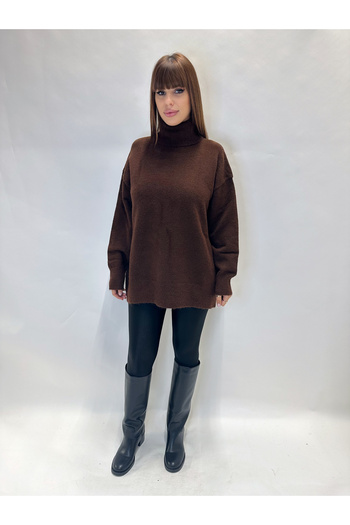 IFASTFASHION Women's oversized sweater with high collar – soft knit, ideal for fall and winter