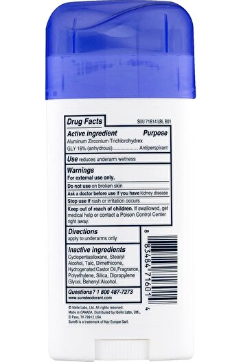 Sure Deodorant 2.6 Ounce Invisible Solid Fresh & Cool (76ml) (3 Pack)