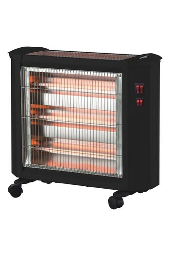 Hausberg Radiator electric quartz HB-8800, 1600W, 4 tuburi quartz, 4 trepte, protectie rasturnare, Negru