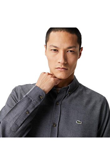 Lacoste Regular Fit Button down Collar Gray Men's Shirt Ch2337-37G