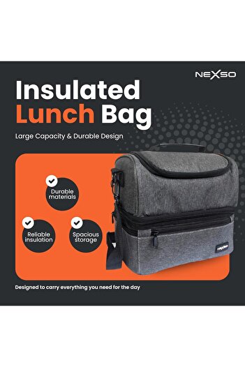 NEXSO Insulated Lunch Bag for Men & Women – Waterproof Portable Cooler Tote with Large Capacity, T