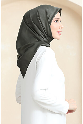 sefamerve Plain Crystal Scarf 70252-23 Dark Khaki