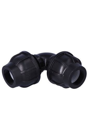 Other PP clamping elbow 90 degrees 25x25 PN16 for PE pipes, black
