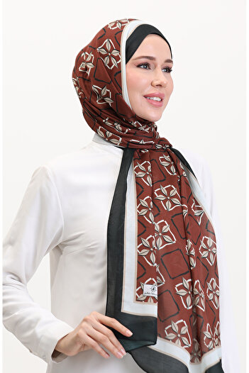 sefamerve Patterned Soft Shawl 70269-04 Brown Beige