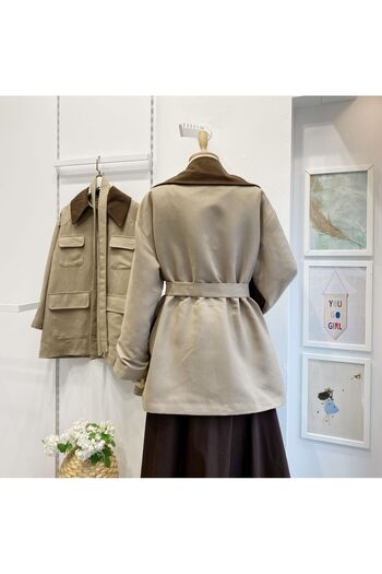 Faya Boutique Μπουφάν από καστόρι με λεπτομέρεια τσέπης από βιζόν