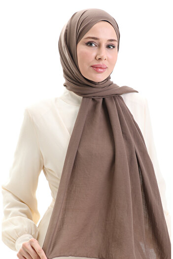 sefamerve Cotton Soft Shawl 70283-15 Dark Brown