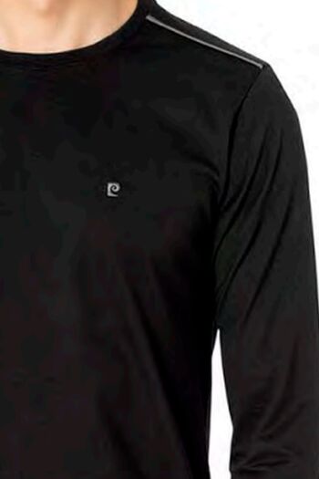 Pierre Cardin 6100 Men's Black Long Sleeve Crew Neck Pajama Set