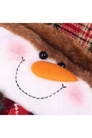 SERSIMO Christmas decoration, gift sock with snowman, 42cm, red