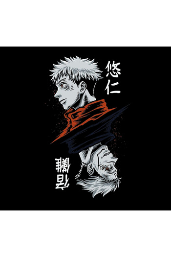 fame-stoned Φούτερ με κουκούλα Jujutsu Kaisen Anime με στάμπα, 100% βαμβάκι, μαύρο
