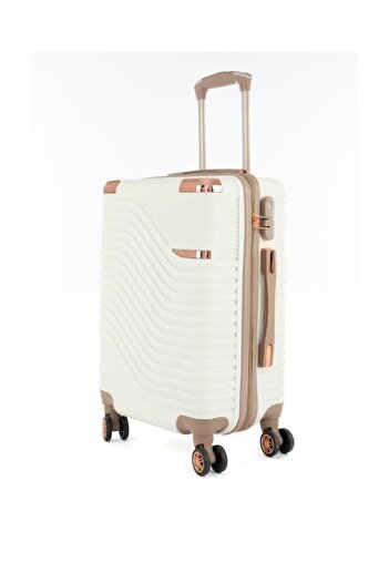 LİMRA 5-Piece Hardside Luggage Set with Wheels, Large, 32-28-24-20-12 Inch, Beige