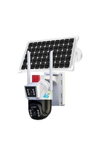 Jortan Dual Outdoor Surveillance Camera with Solar Panel, 4G SIM, 3x3MP, HD, IP66