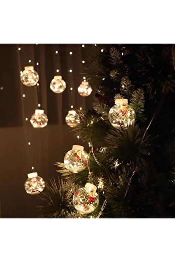 OEM Christmas Light Curtain with Santa Claus Bulbs, 3M, Warm White