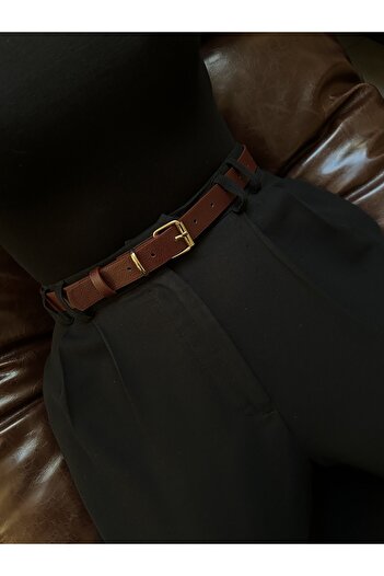 LİA KEMER Classic Gold Buckle Model Women's Belt Waist Belt Coat Belt Dress Belt Trouser Belt