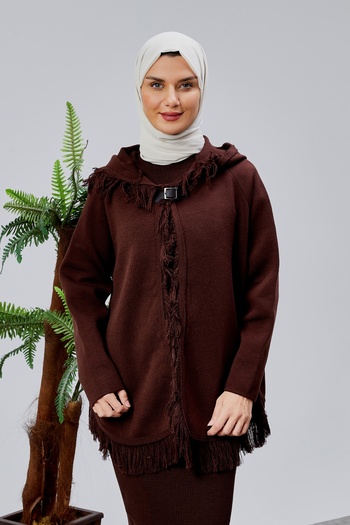 CNR TEKSTİL Tricot Jacket with Tassel Detail