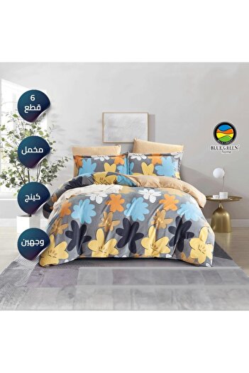 PROMISE King Size Velvet Double-Sided Printed Duvet 6 Pieces