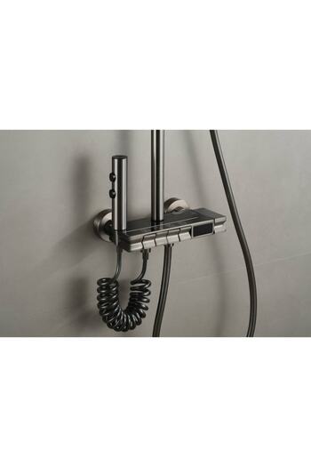 stuffix Multifunctional Shower Set with Integrated Thermostat and Electronic Display