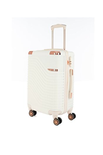 LİMRA 5-Piece Hardside Luggage Set with Wheels, Large, 32-28-24-20-12 Inch, Beige