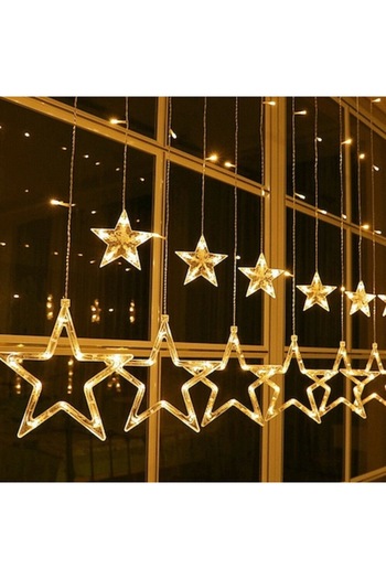 OEM Christmas Curtain Light Star Rain Installation