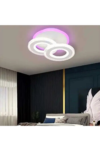 LED CONCEPT LED chandelier with three types of light, remote control, adjustable intensity, 42W, RGB, 33x33x11cm