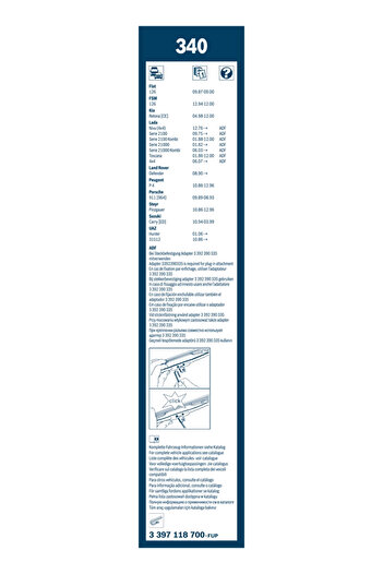 Bosch Front wiper blade RENAULT RODEO 6 (ACL_) 1973-1981