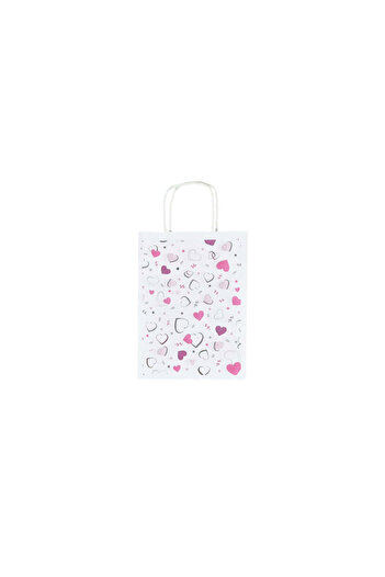 Papette Set of 100 Kraft Paper Bags with Pattern 5 Love 18 x 24(H) x 7cm