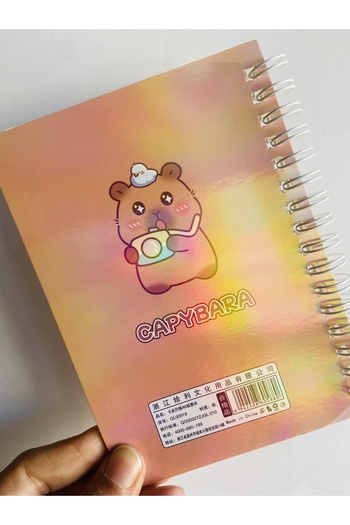 synshop Capybara Capybara Notebook Spiral Bound Lined Gilded Shiny Cover 15X11 cm