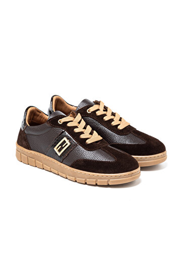 John May Women's / Girls' Sneaker (Casual) Rc-26Y-055-7122 Brown Suede-Brown Fltr-Brown Yln