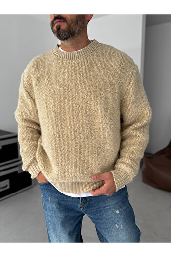 BYBASICMAN Bej Dokuma Triko Kazak YP-5023