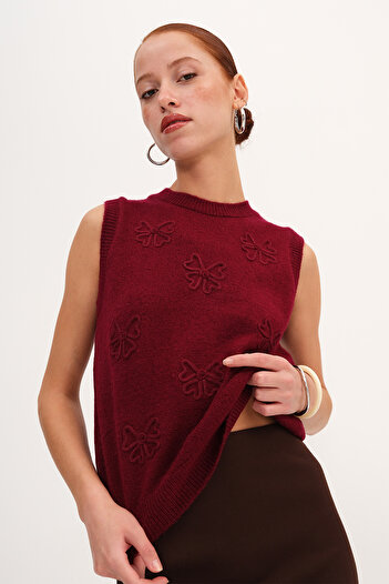 Addax Crew Neck Patterned Sweater S2440