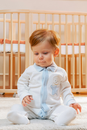 Miny Center Baby Boy Velvet Jumpsuit