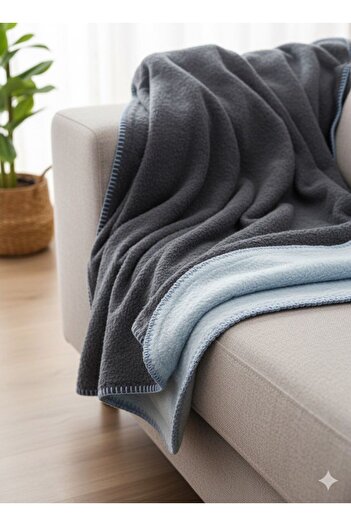 zera collection Double Sided Double Color Woolen Acrylic Fleece Blanket - Tv Blanket 180X220 - 2200 Grams
