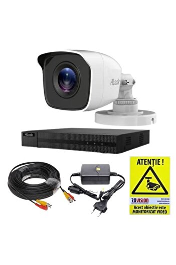 Hilook Analog Surveillance System Hikvision Hilook, 1 camera 2MP, 2.8mm lens, IR 20m, 4 channel DVR 4MP, ac