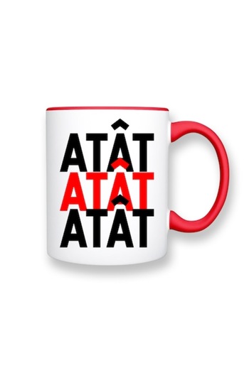 OEM Personalized mug with message: 'Atat', Betaprint, ceramic, 330ml, white with red interior