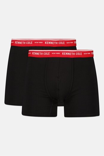 Kenneth Cole Men 2 Pieces Brand Logo Trunks, Black
