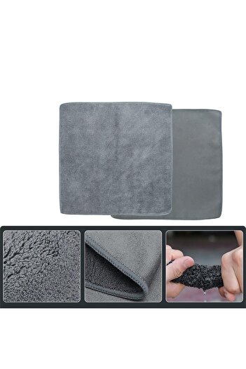LUXER Set of 5 Magic Microfiber Cloths 30x30 cm, Super Absorbent, Gray,