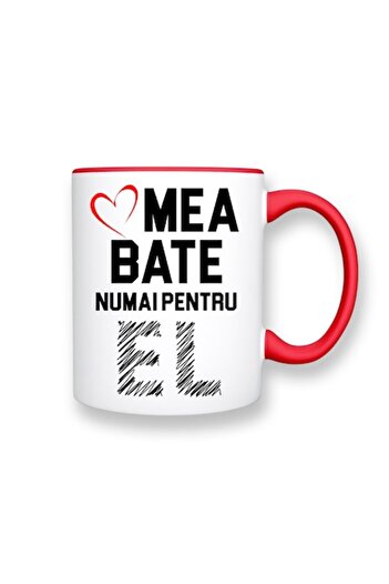 OEM Personalized mug with message: 'My heart beats only for him', Betaprint, ceramic, 330ml, white with
