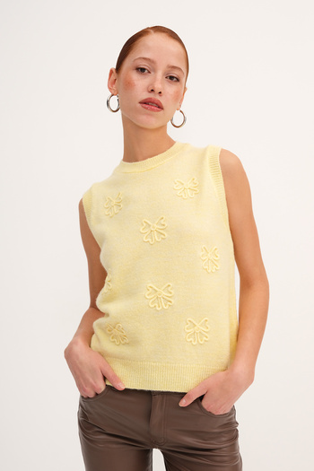 Addax Crew Neck Patterned Sweater S2440