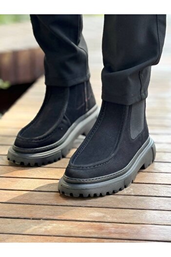 Zerenyus Bootix Premium Elastic Daily Ανδρικές Μπότες Μαύρο Suede