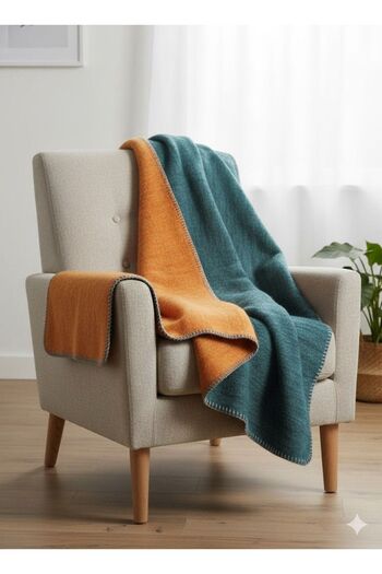 zera collection Double Sided Double Color Woolen Acrylic Fleece Blanket - Tv Blanket 180X220 - 2200 Grams
