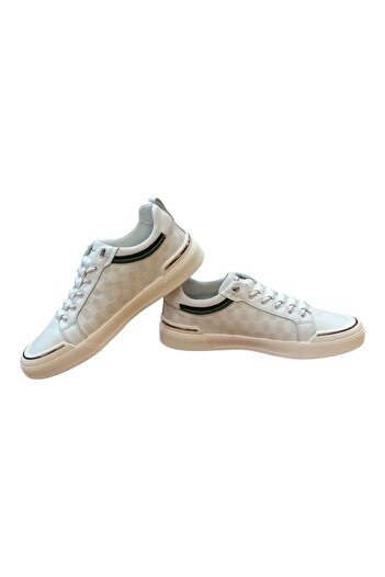 MARCOMEN Original Leather 21105 Casual Men's Black Patent Leather White Shoes