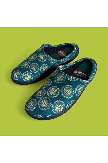 GEZER Women's Green Printed House Slippers