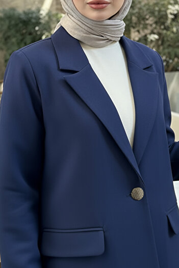 Salih Çelebi Scuba Blazer Ceket 2272 - LACİVERT